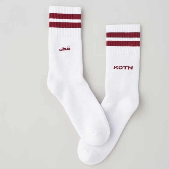 KOTN Long Crew Above the Ankle Socks, white long socks size 8, s/m - Picture 6 of 8